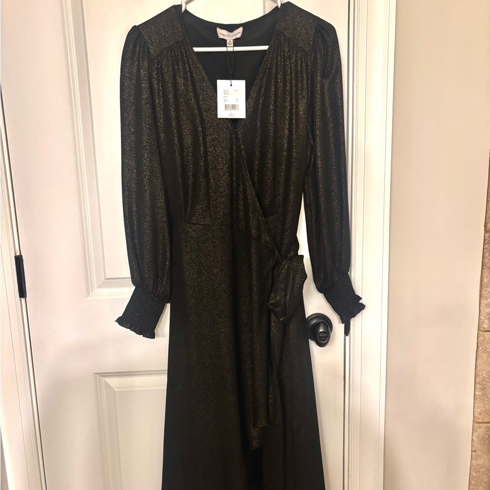 Gibson Latimer Shimmering Black Long Sleeve Dress